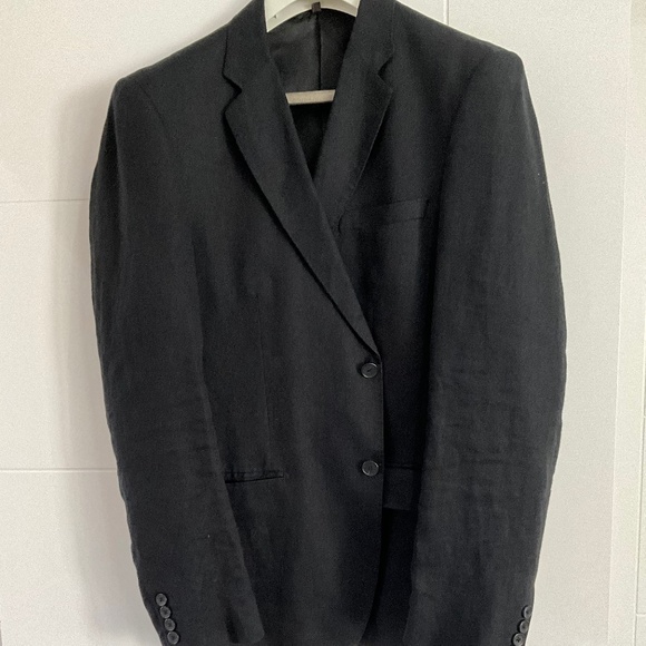 Men’s 100% premium linen black blazer - size large slim fit - Picture 1 of 4